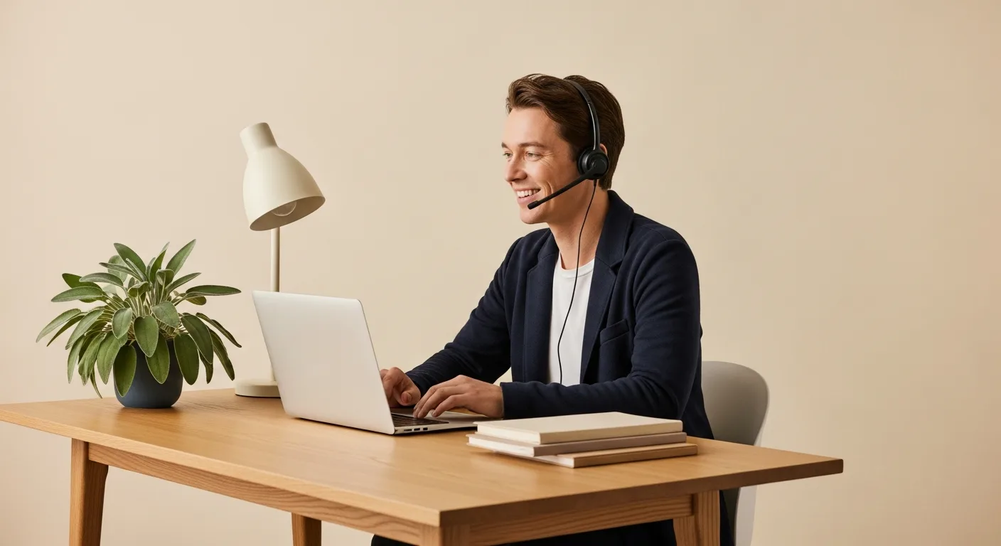 Partner rep on a headset working side-by-side with practices — relationships beyond the price sheet